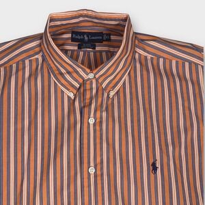 Ralph‎ Lauren Blake XL Orange Stripe Button Down Long Sleeve Shirt